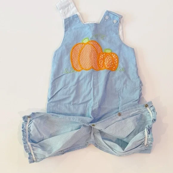 The Bailey Boys 9M Pumpkin Romper - Picture 3 of 10